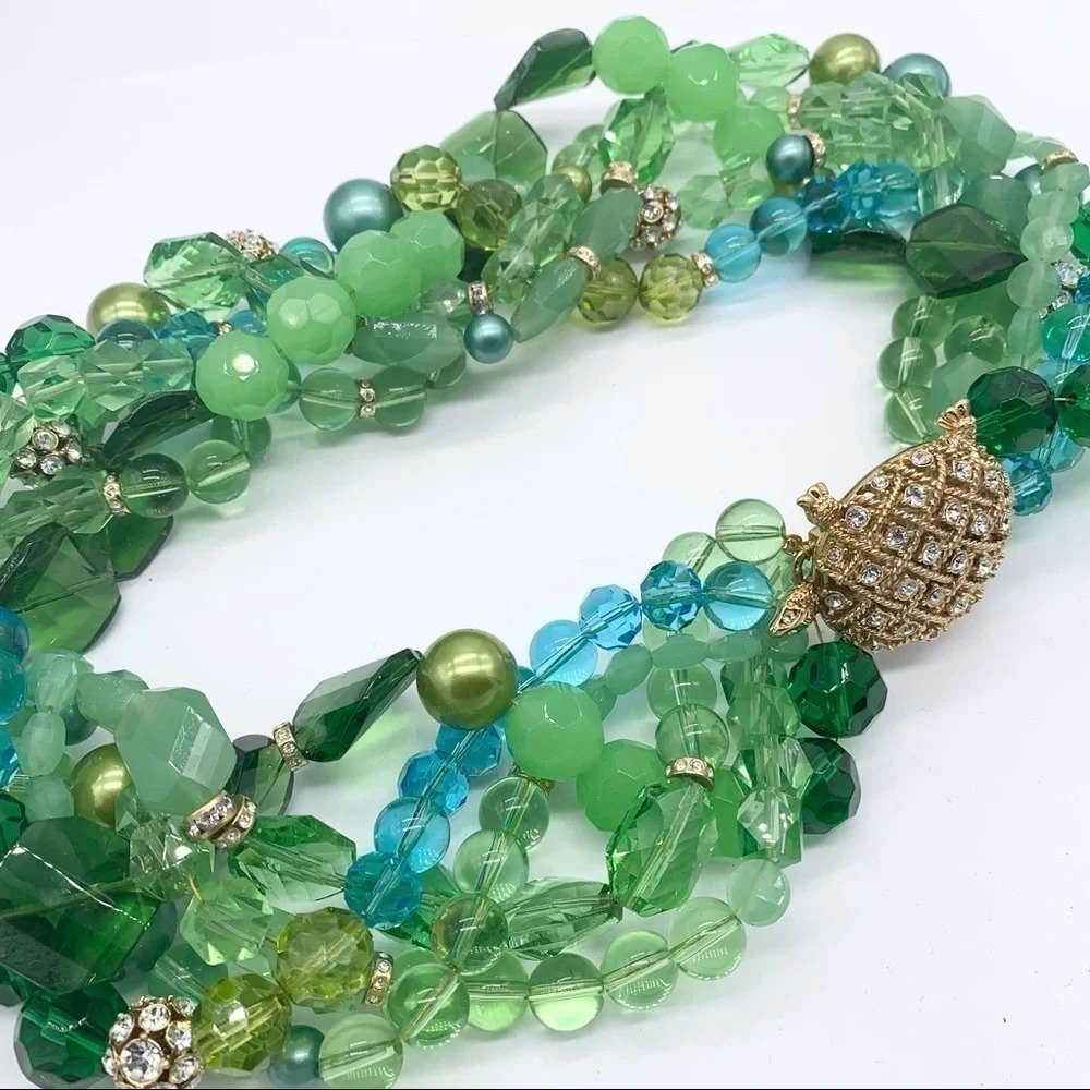 Kate Spade Sea Glass Turtle Beaded Torsade Necklace - Picture 5 of 8